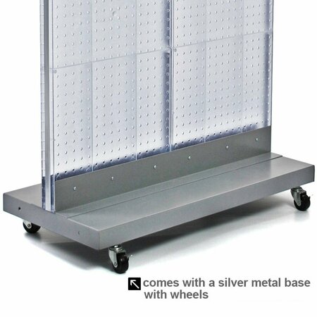 Azar Displays Two-Sided Double Pegboard Floor Display on Wheeled Base 700732-ORG